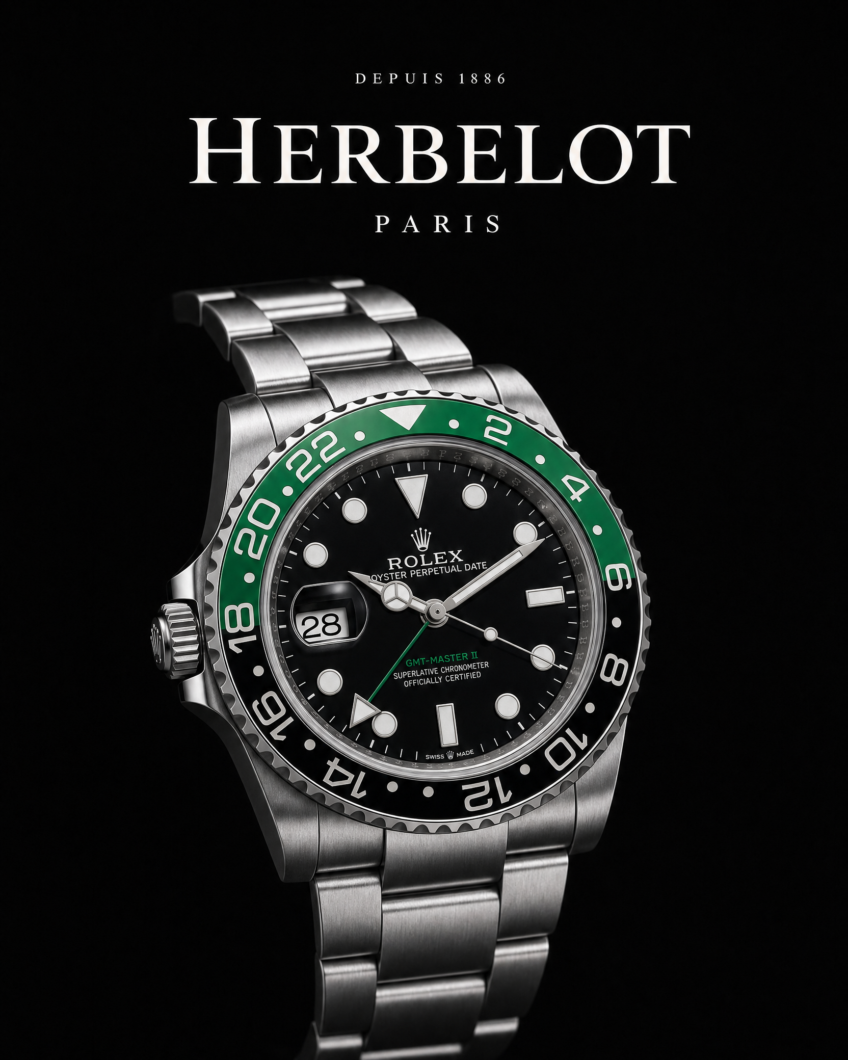 RLX GMT-Master II Sprite Vert et Noir - HERBELOT Paris